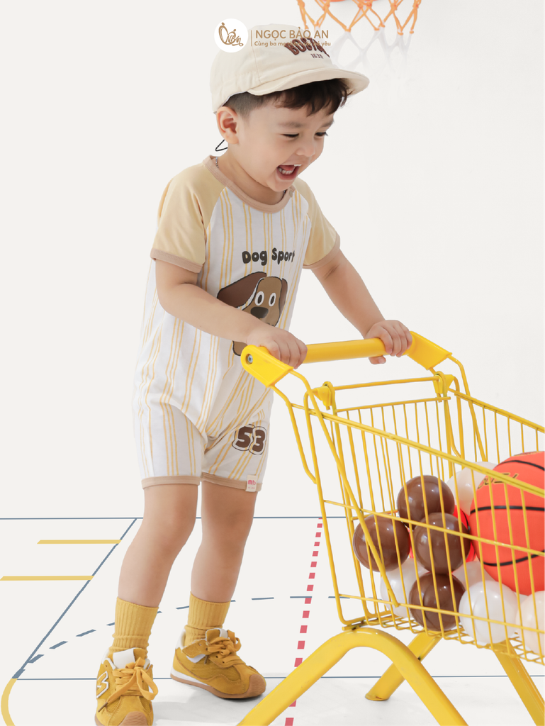 [M&B] BST CÚN: Body đùi tay ngắn cotton M&B (Dog Sport 53)