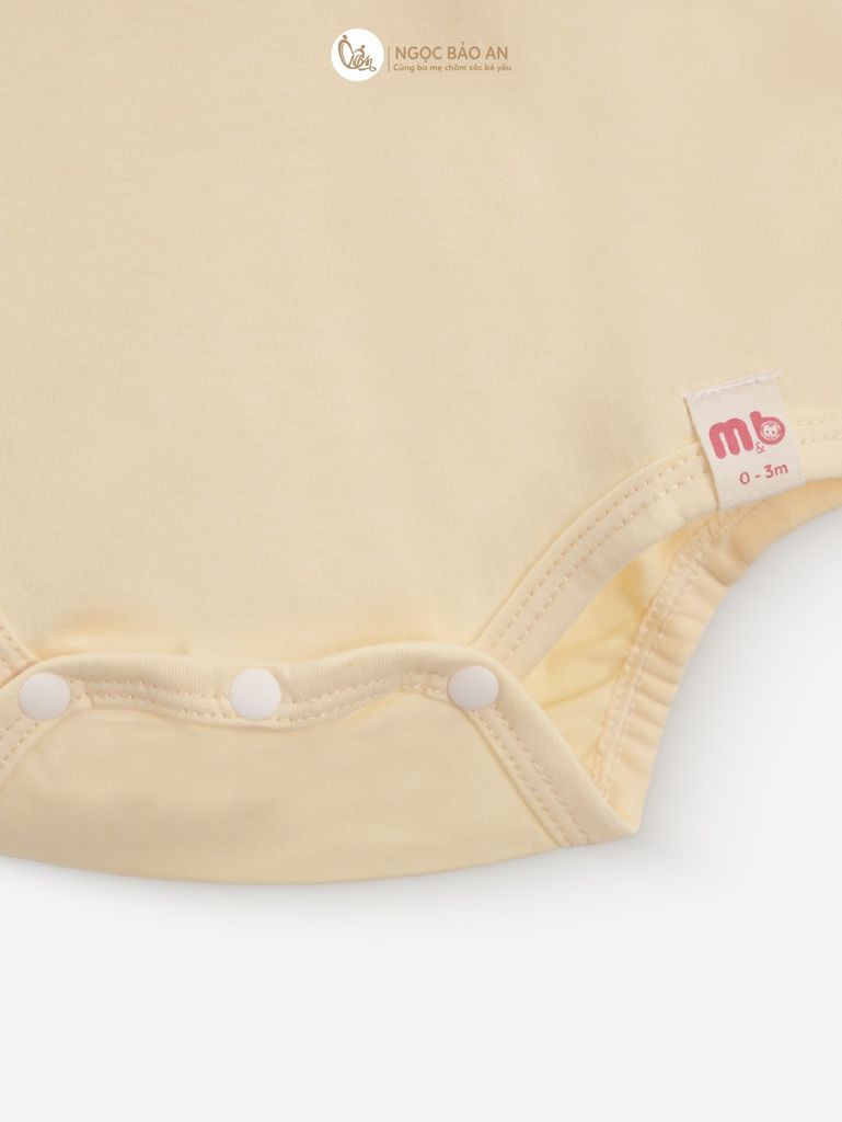 [M&B] Bodychip tay ngắn tone Vàng cotton M&B cho bé (Combo Sơ Sinh Cotton 2025)