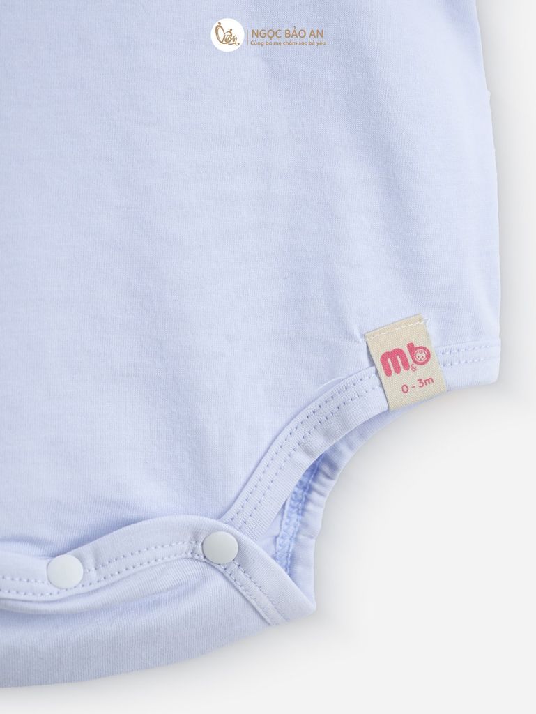 [M&B] Bodychip tay ngắn tone Xanh cotton M&B cho bé (Combo Sơ Sinh Cotton 2025)