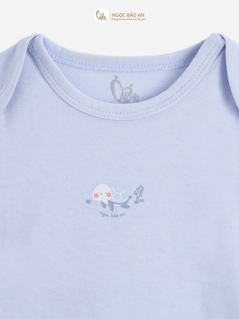 [M&B] Bodychip tay ngắn tone Xanh cotton M&B cho bé (Combo Sơ Sinh Cotton 2025)