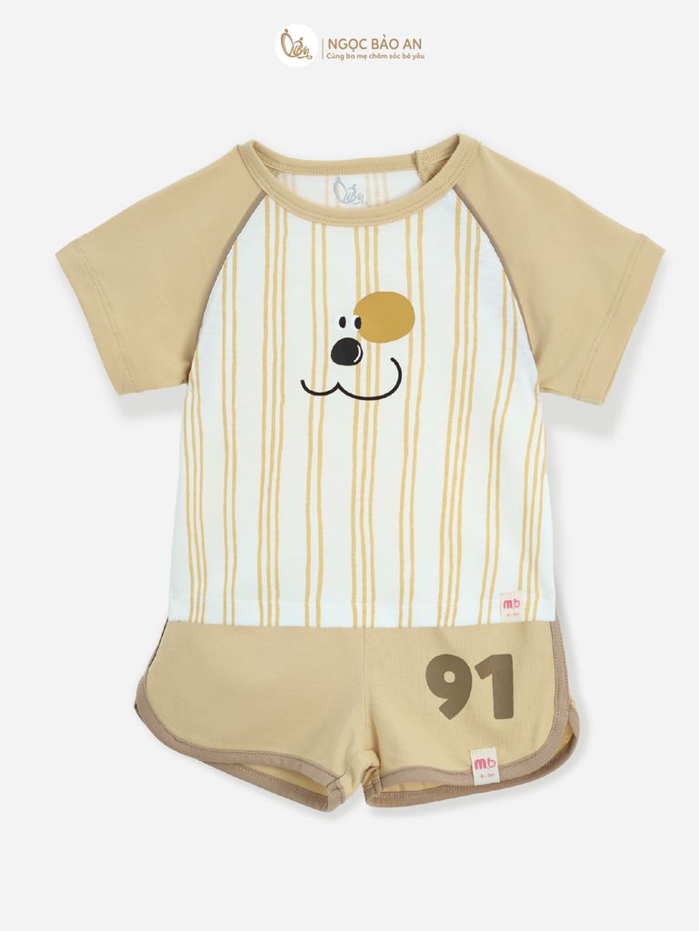 [M&B} BST CÚN: Bộ tay ngắn thể thao cotton M&B (Cún Sọc 91)