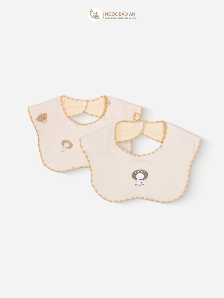 [M&B] Set 2 yếm nút cotton M&B in hình họa tiết (Combo Sơ Sinh)