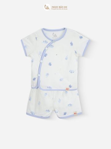 [M&B] Combo Sơ Sinh cotton M&B tone Xanh in hình họa tiết đầy đủ phụ kiện cho bé (Combo Sơ Sinh cotton 2025)