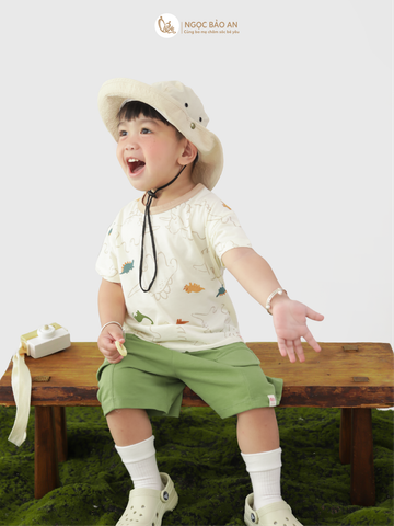 [M&B] BST DINO: Bộ áo phối quần ngắn dino pack