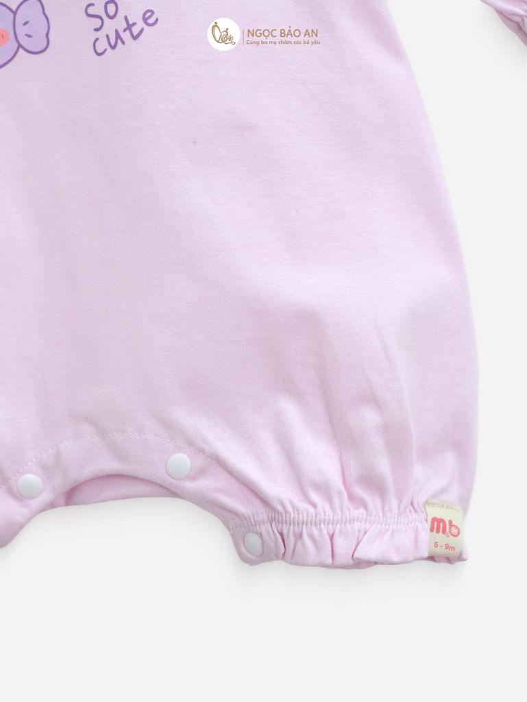 [M&B] BST CANDY: Set bodysuit tay lửng kèm nón cột dây đính kẹo cotton M&b cho bé (Kẹo Cute)