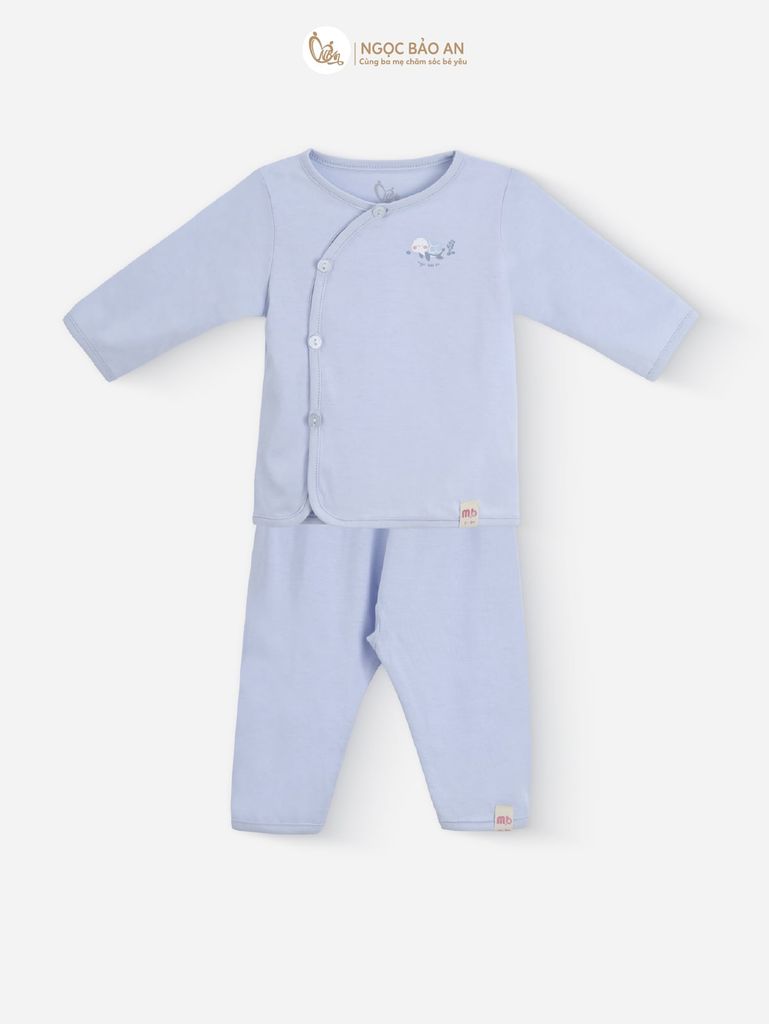 [M&B] Combo Sơ Sinh cotton M&B tone Xanh in hình họa tiết đầy đủ phụ kiện cho bé (Combo Sơ Sinh cotton 2025)