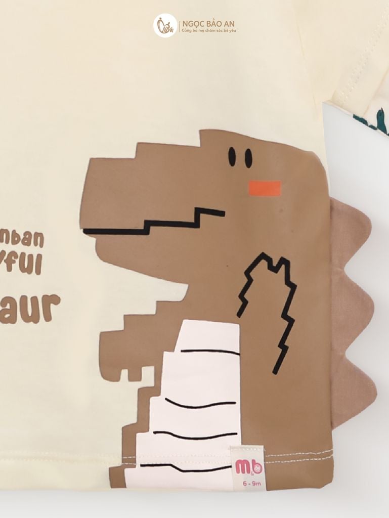 [M&B] BST DINO: Bộ áo phối quần tay dài dinosaur