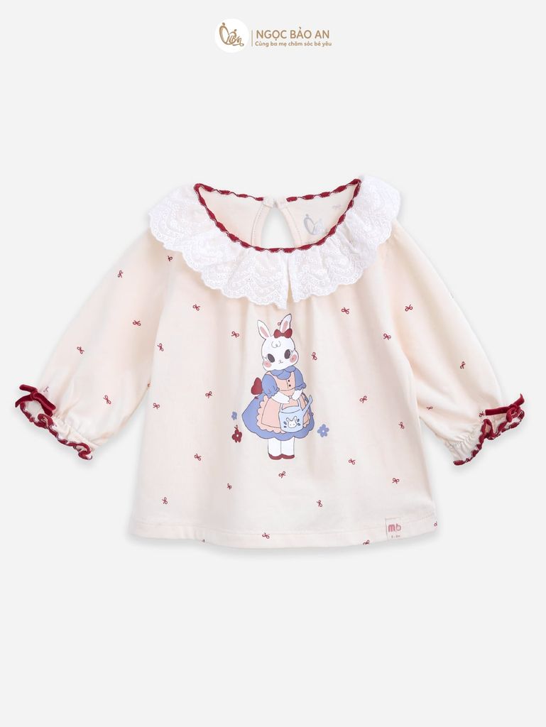 [M&B] BST THỎ MƠ: Bộ áo quần dài phối nơ cotton M&b cho bé gái (Bunny Tiểu Thư)