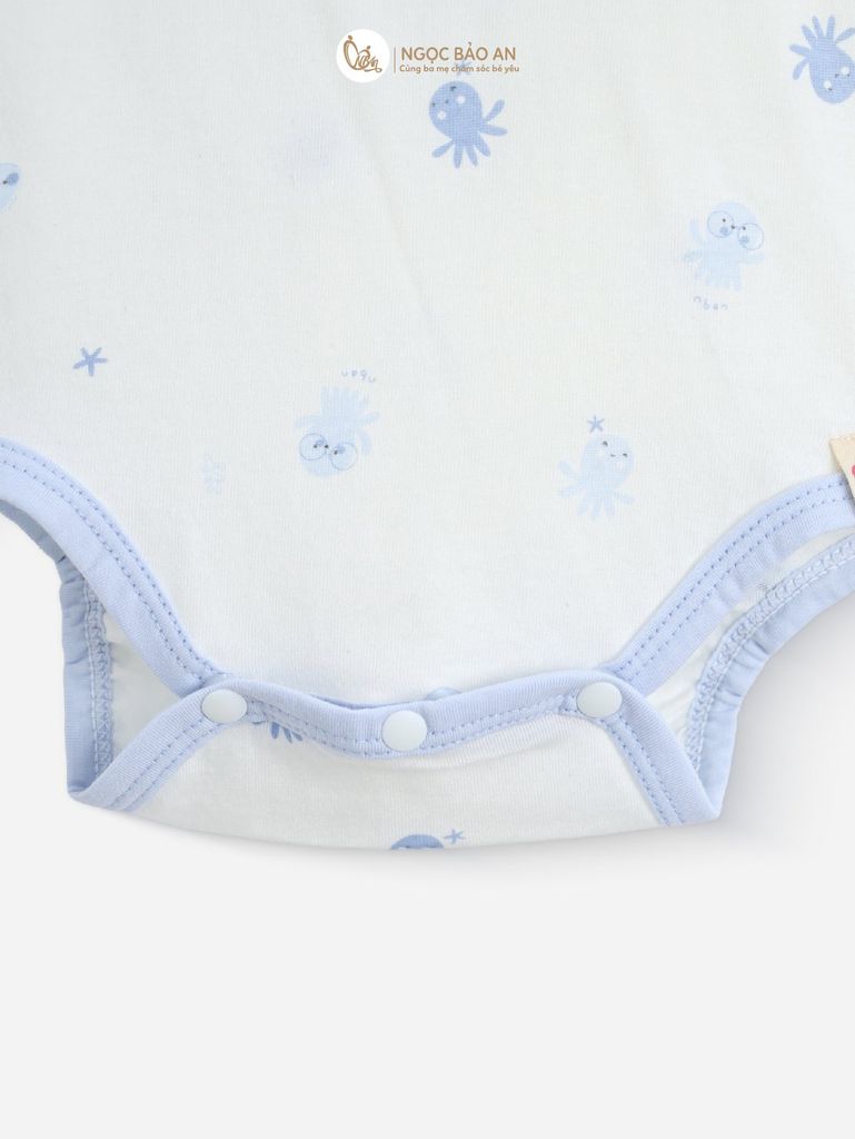 [M&B] Bodychip tay ngắn tone Xanh cotton M&B cho bé (Combo Sơ Sinh Cotton 2025)