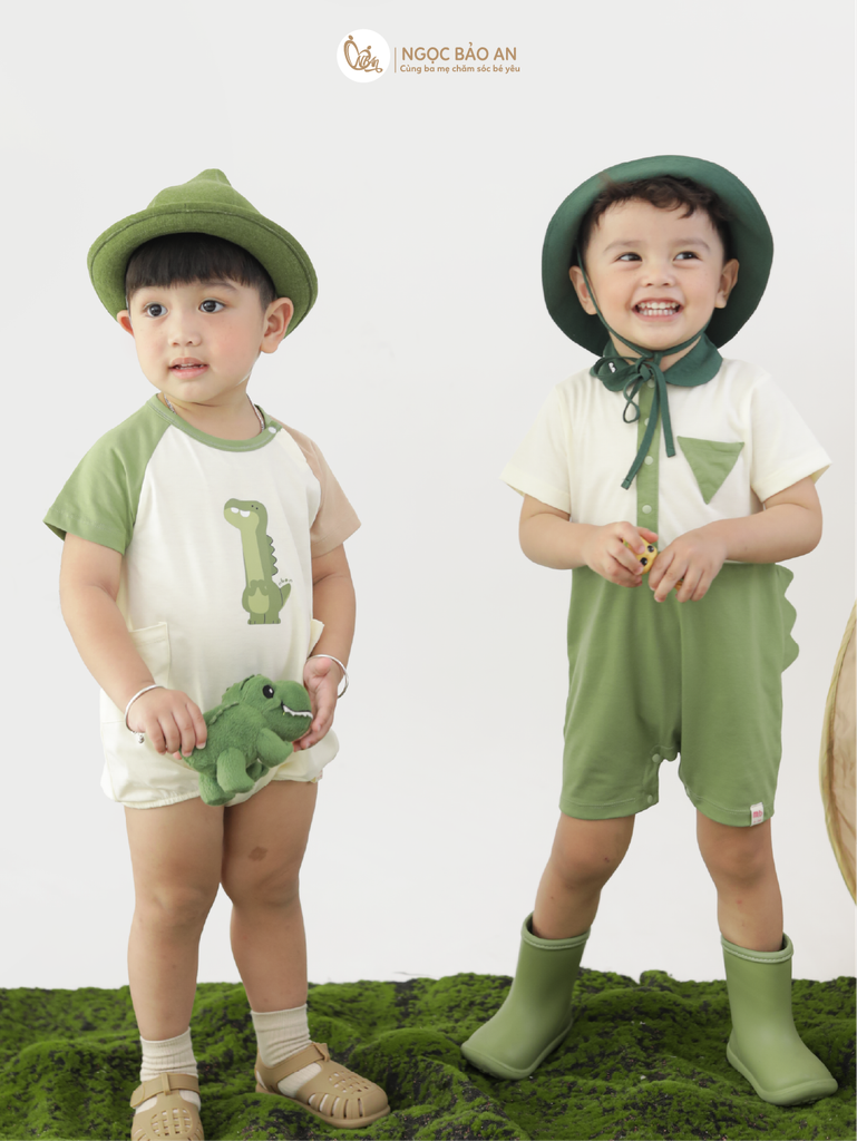 [M&B] BST DINO: Body đùi M&B cotton bé trai (Snuggle Dino)