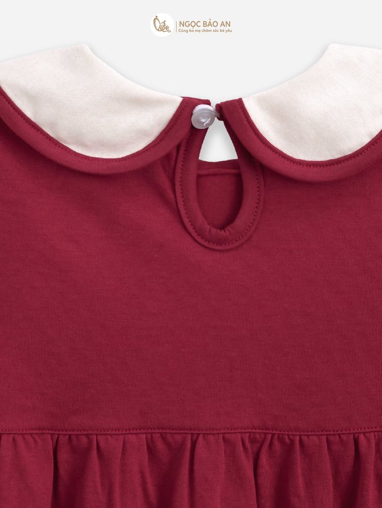 [M&B] BST THỎ MƠ: Đầm tiểu thư tay dài phối nơ cotton M&b cho bé gái (Heart Bunny)