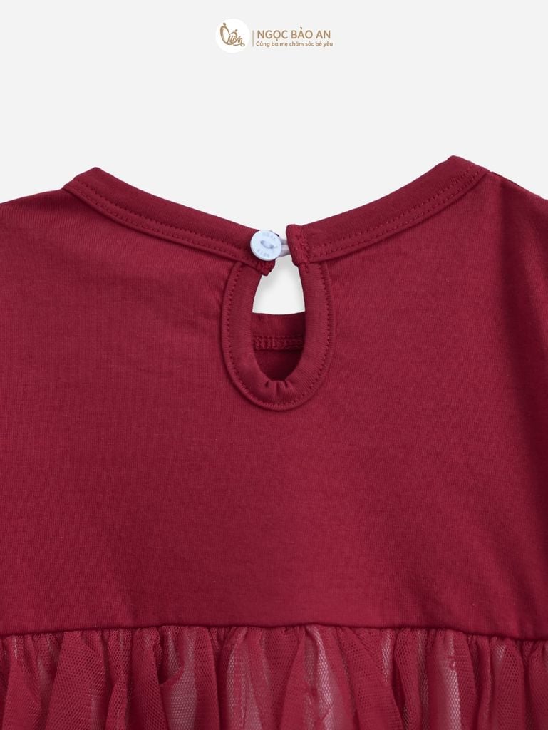 [M&B] BST THỎ MƠ: Đầm xòe công chúa tay ngắn phối ren cotton M&b cho bé gái