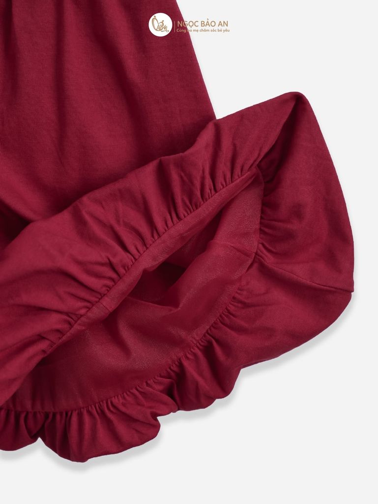 [M&B] BST THỎ MƠ: Đầm dáng bí phối cổ ren đính nơ cotton M&b cho bé gái