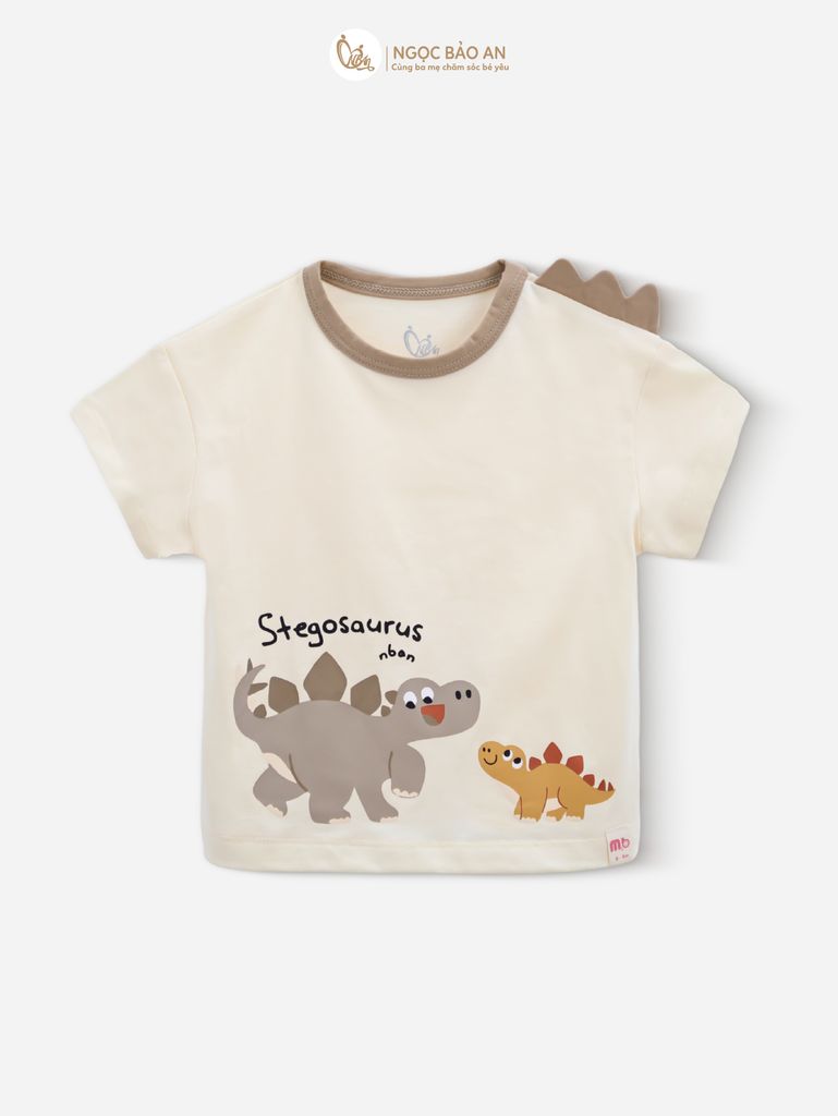 [M&B] BST DINO: Bộ ngắn bé trai M&B cotton (Stegosaurus)