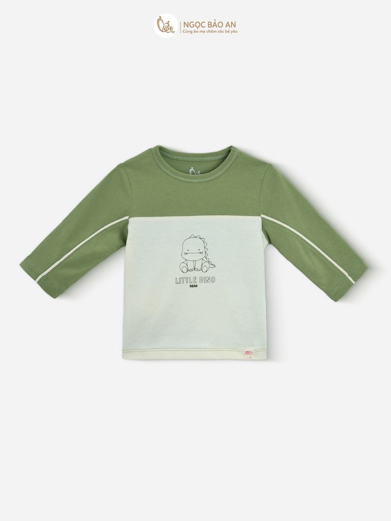 [M&B] BST DINO: Bộ áo quần dài tay M&B cotton bé trai (Little Dino)