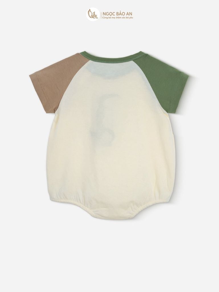 [M&B] BST DINO: Set bodychip + nón cột dây M&B cotton bé trai (Lilo Roco)