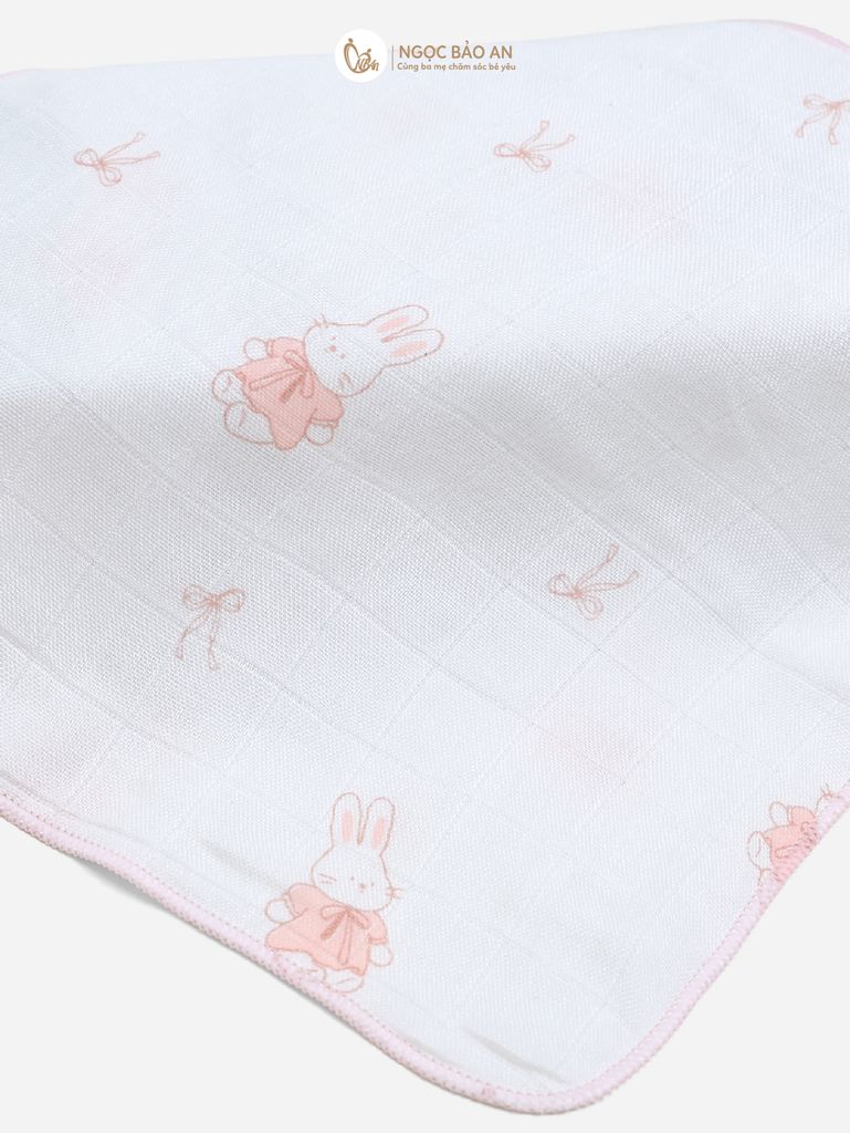 [M&B] Set 5 khăn gạc sữa sợi tre in hình 25cmx25cm