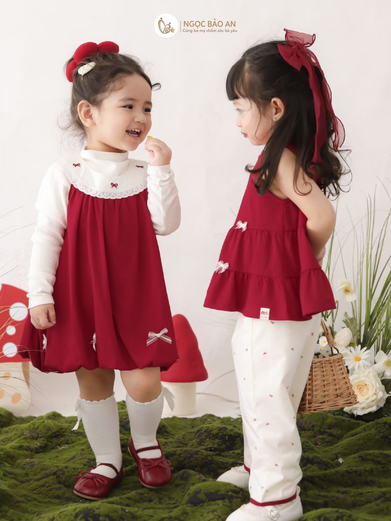 [M&B] BST THỎ MƠ: Set áo cổ yếm quần dài Phối Nơ