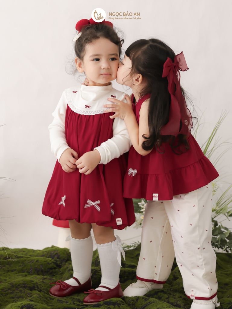 [M&B] BST THỎ MƠ: Đầm dáng bí phối cổ ren đính nơ