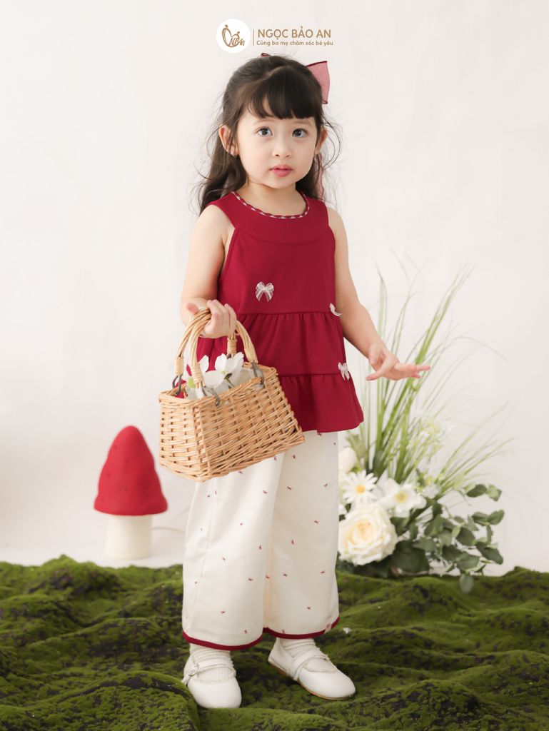 [M&B] BST THỎ MƠ: Set áo cổ yếm quần dài Phối Nơ