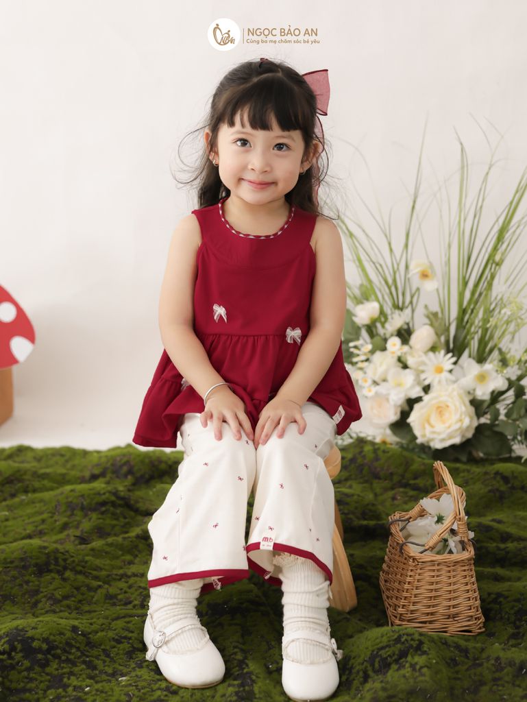 [M&B] BST THỎ MƠ: Set áo cổ yếm quần dài Phối Nơ