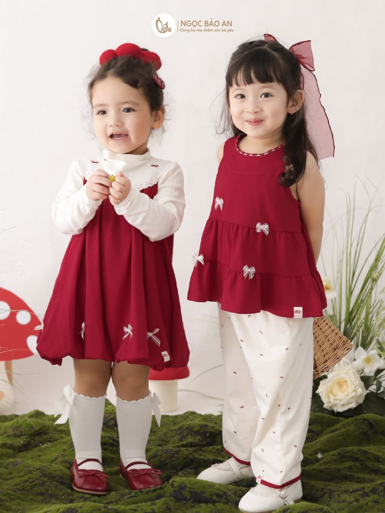 [M&B] BST THỎ MƠ: Đầm dáng bí phối cổ ren đính nơ