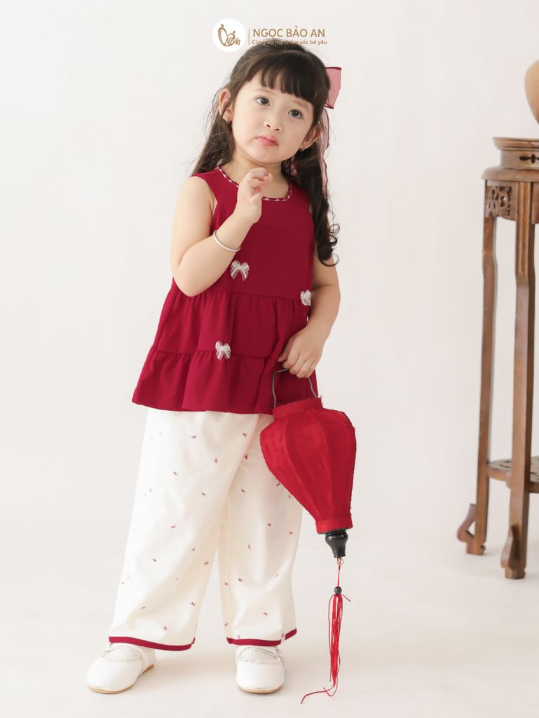 [M&B] BST THỎ MƠ: Set áo cổ yếm quần dài Phối Nơ