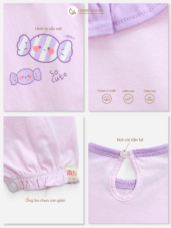 [M&B] BST CANDY: Body đùi tay lửng cotton kẹo cute