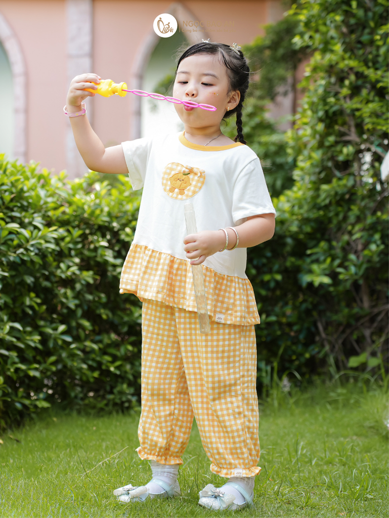 [M&B] BST GHS: Bộ lửng dáng xòe heart lemon