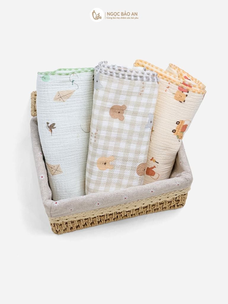 [M&B] Khăn tắm Muslin cao cấp 4 lớp 75x100cm
