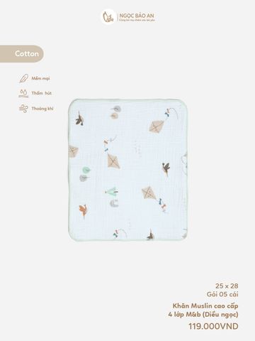 [M&B] Khăn sữa muslin 4 lớp mềm mại 25x28cm