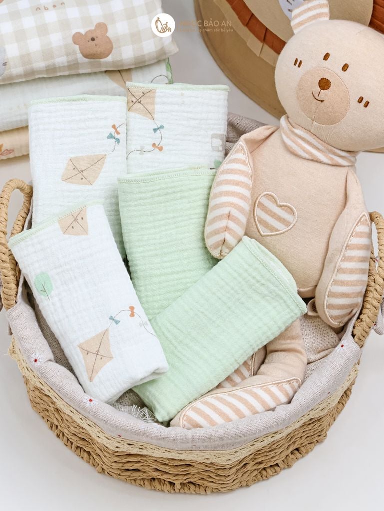 [M&B] Khăn sữa muslin 4 lớp mềm mại 25x28cm