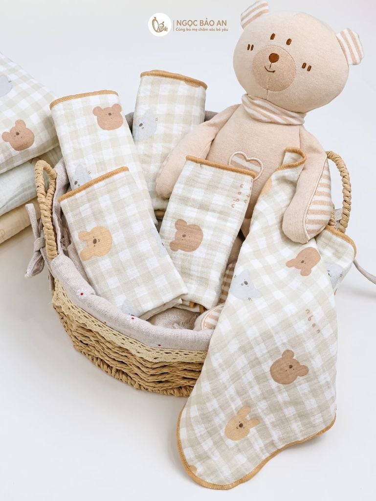 [M&B] Khăn sữa muslin 4 lớp mềm mại 25x28cm