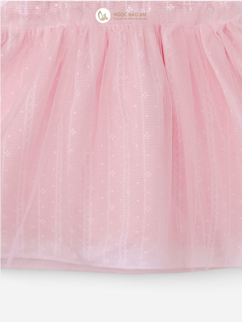 [M&B] BST Pink Girl: Đầm xoè công chúa cotton bé gái gấu hồng