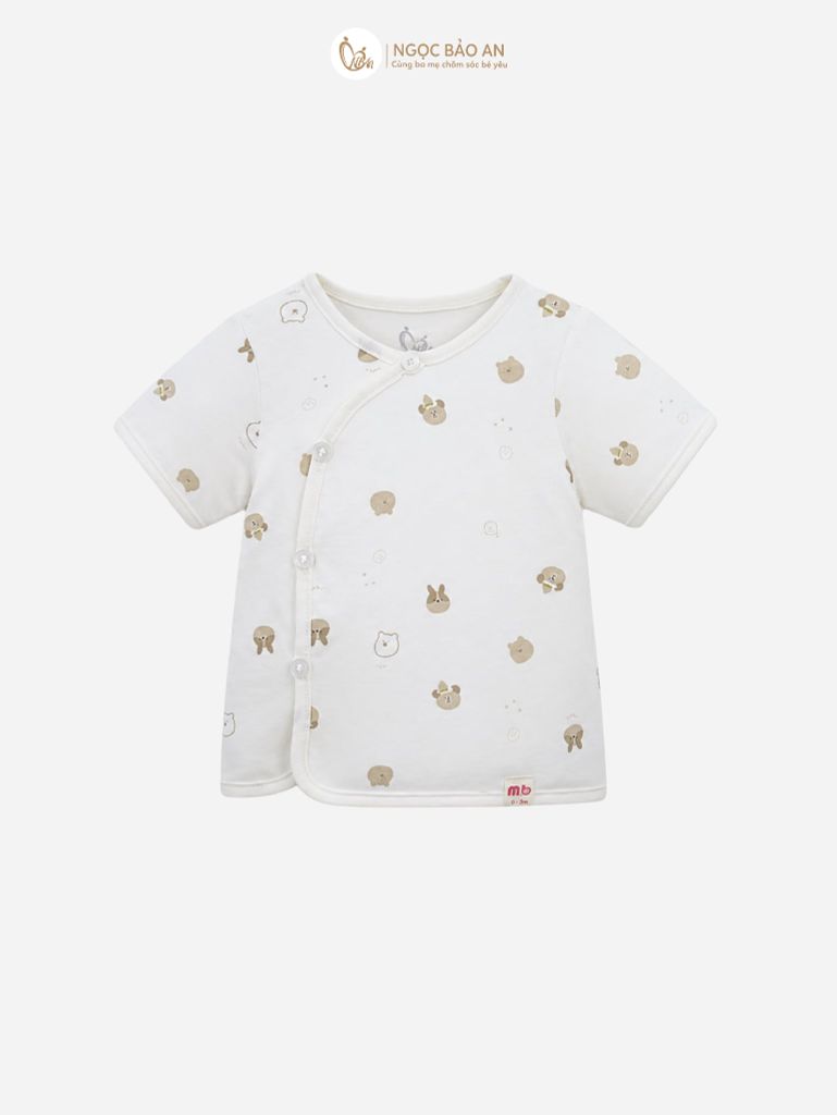 [M&B] Bộ ngắn cài bên cotton gấu thỏ nâu