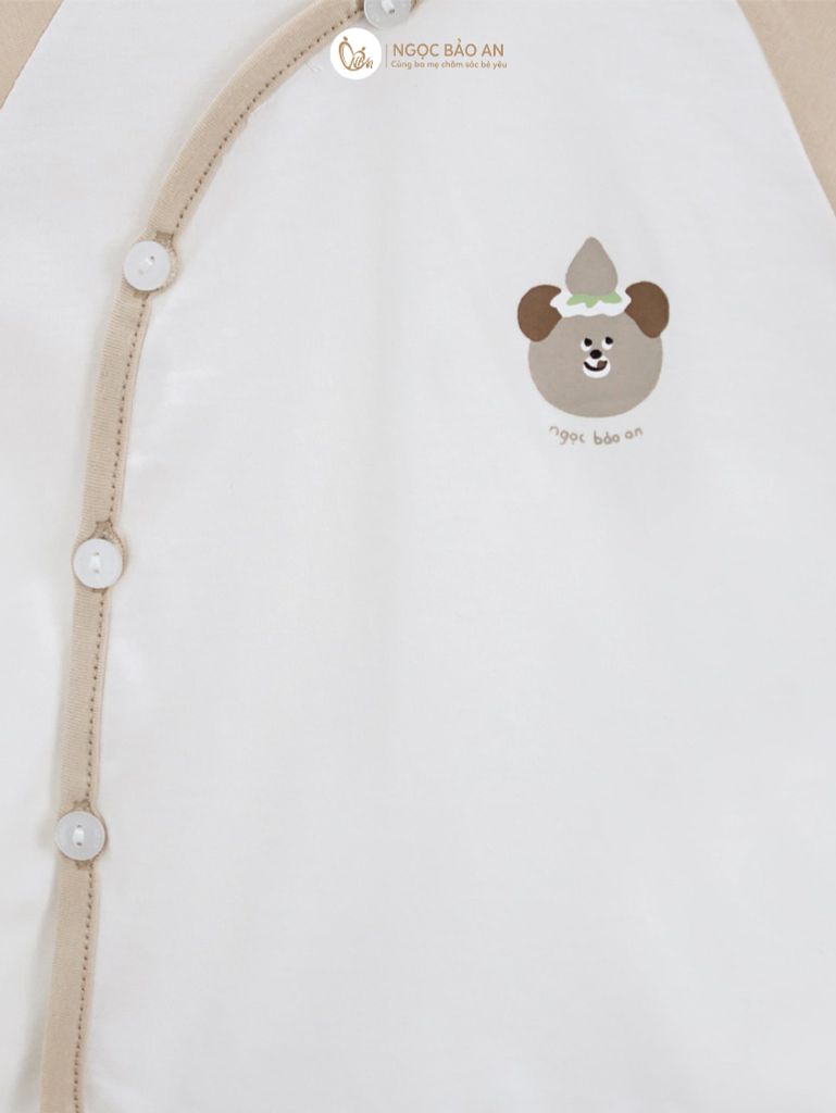 [M&B] Bộ ngắn cài bên cotton gấu nâu PM