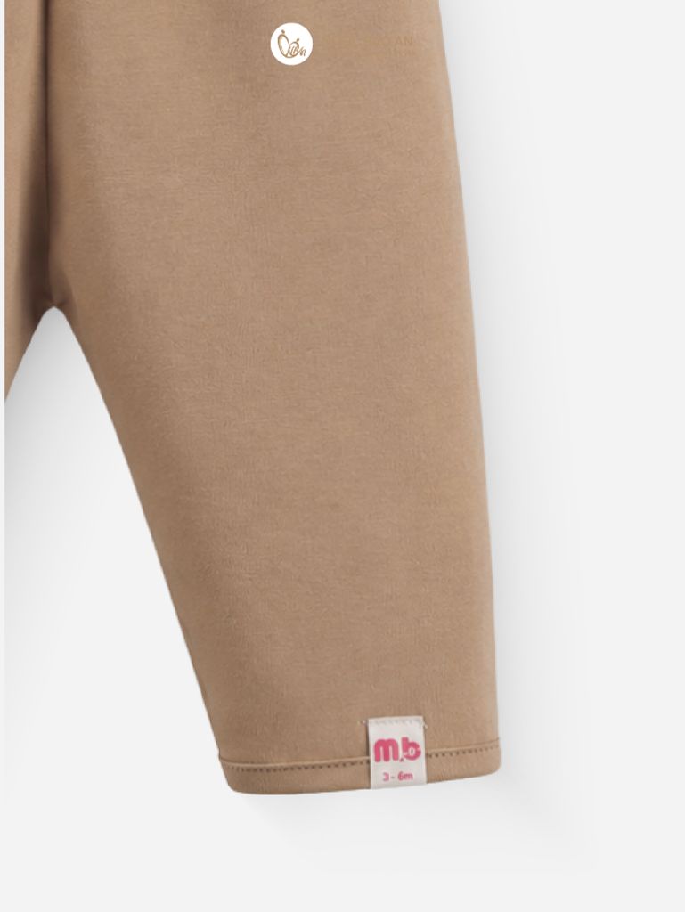 [M&B] Bộ tay dài cài bên cotton gấu thỏ nâu