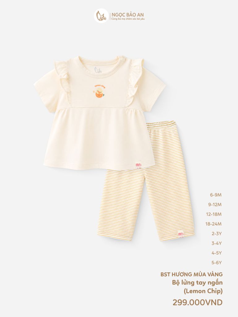 [M&B] BST GHS:Bộ lửng tay ngắn lemon chip