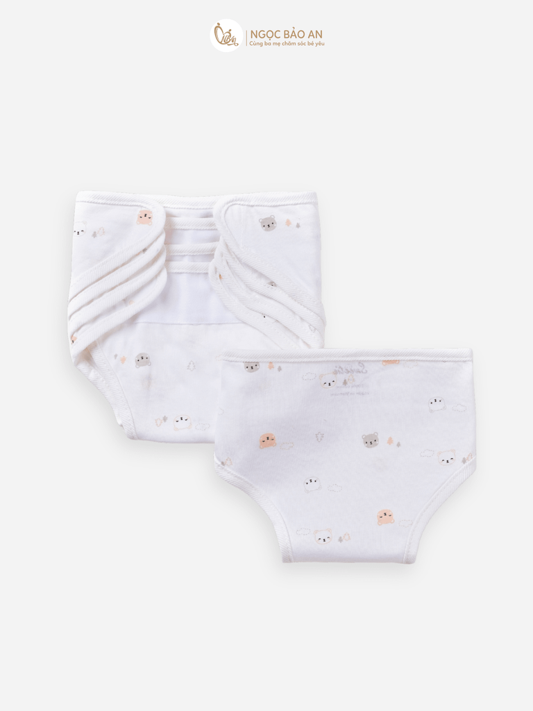 Tã dán sơ sinh in hình Honey cotton