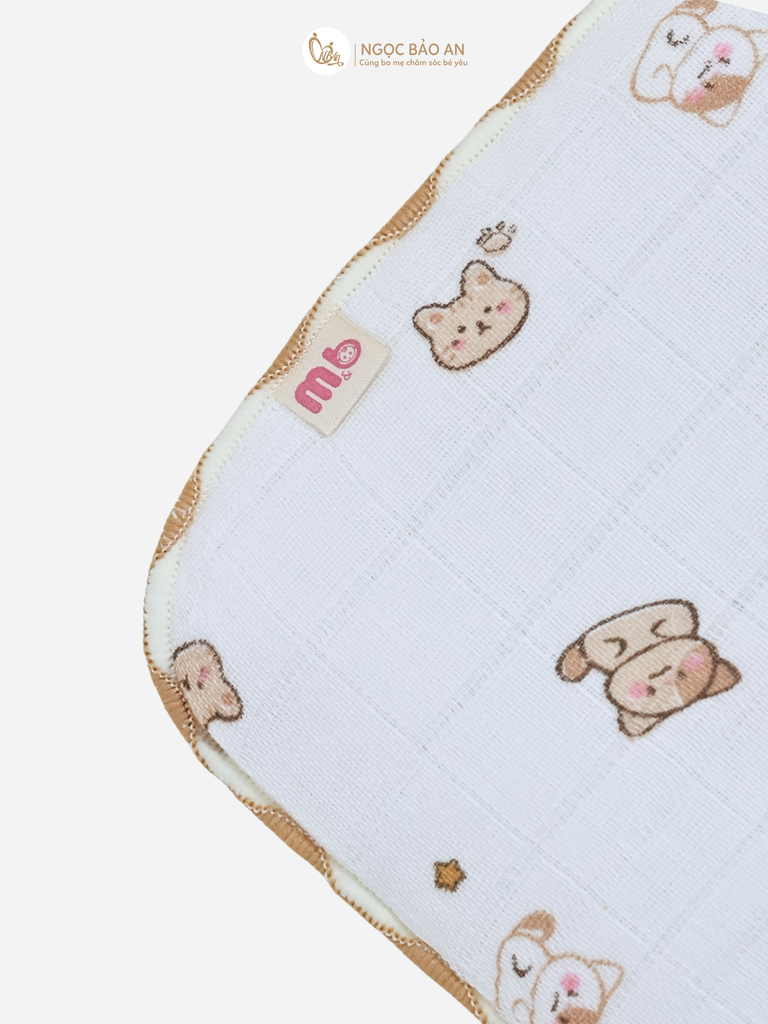 Gối nằm cotton in hình sơ sinh M&b