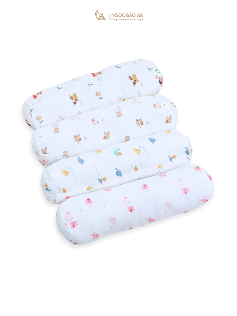 [M&B] Gối ôm cotton in hình sơ sinh 17x40cm