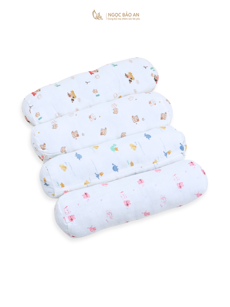 [M&B] Gối ôm cotton in hình sơ sinh 17x40cm