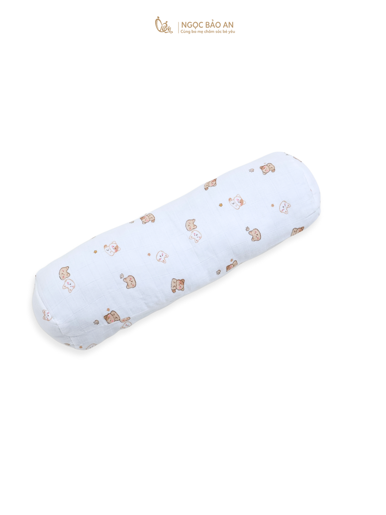 [M&B] Gối ôm cotton in hình sơ sinh 17x40cm