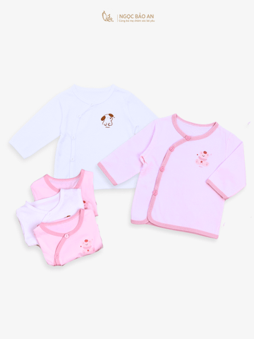 [HONEY] Set 5 áo cotton in hình dành cho bé sơ sinh