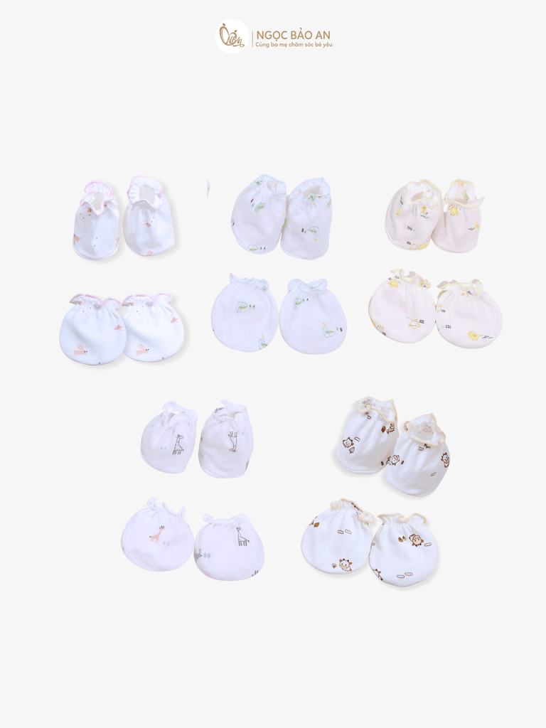 [HONEY] Set 5 bộ bao tay chân thun cotton cho bé trai