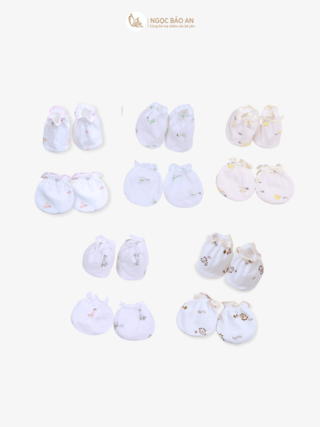 [HONEY] Set 5 bộ bao tay chân thun cotton cho bé gái