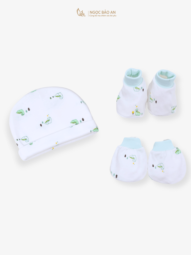 [HONEY] Set nón bao tay chân sơ sinh Honey cotton