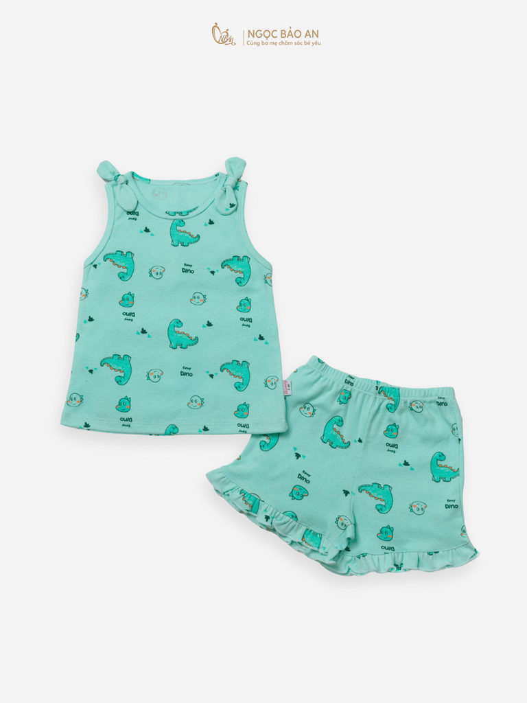 Bộ áo quần ngắn Borib bé Gái Honey cotton