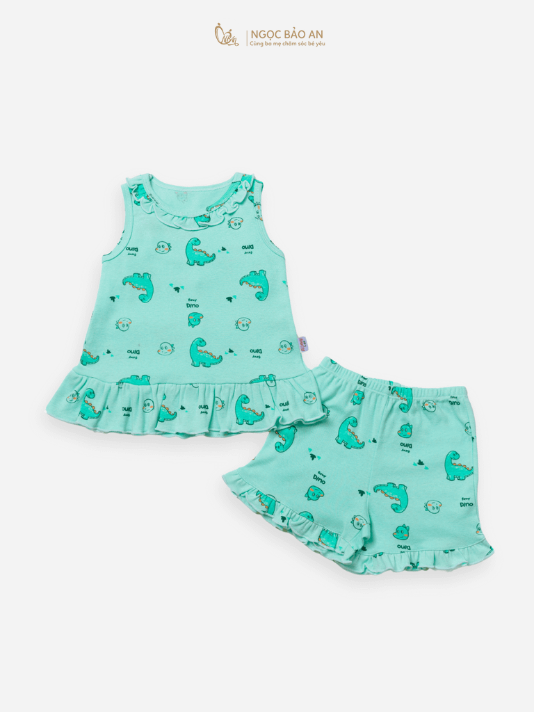 Bộ áo quần ngắn Borib bé Gái Honey cotton