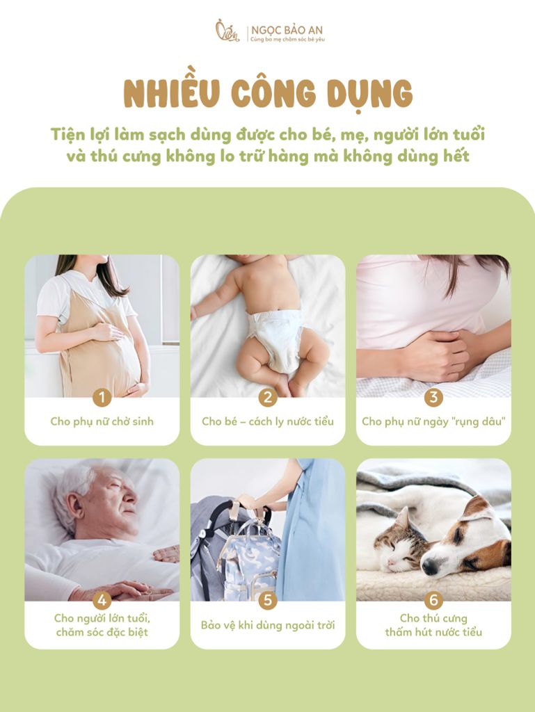COMBO Tấm lót chống thấm M&B dùng 1 lần (20 Miếng, 60 Miếng, 100 Miếng)
